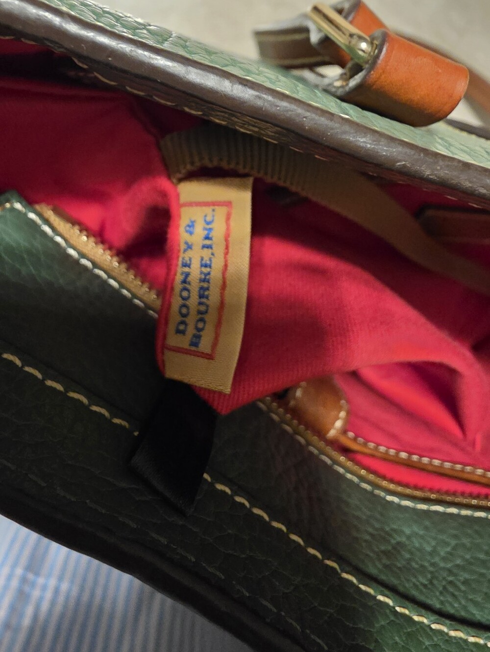 Dooney & Bourke Pebble grain leather olive green small Lexington tote - Picture 5 of 7